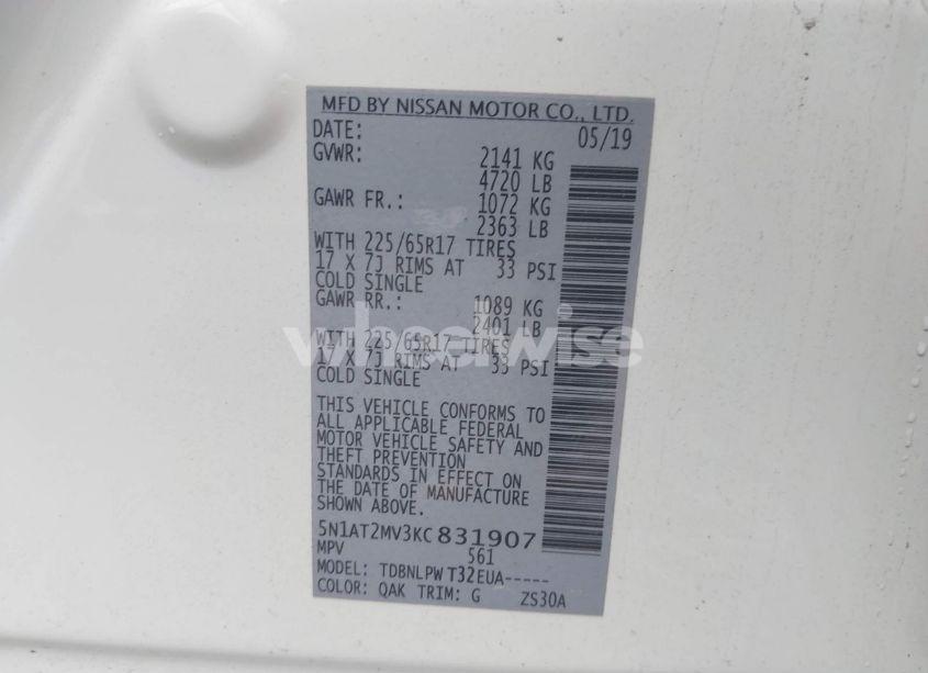 Photo 9 of 2019 Nissan Rogue S (VIN 5N1AT2MV3KC831907)