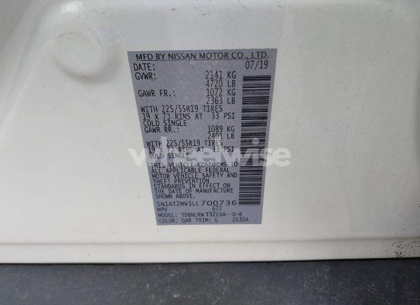 Photo 9 of 2020 Nissan Rogue SL INTELLIGENT AWD (VIN 5N1AT2MV3LC700736)