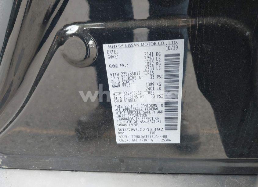 Photo 9 of 2020 Nissan Rogue SV INTELLIGENT AWD (VIN 5N1AT2MV3LC743392)