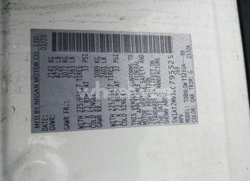 Photo 9 of 2020 Nissan Rogue SV INTELLIGENT AWD (VIN 5N1AT2MV3LC795525)