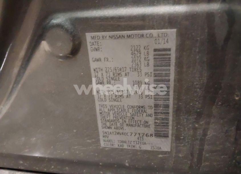 Photo 9 of 2014 Nissan Rogue SV (VIN 5N1AT2MV4EC771768)