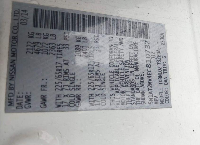 Photo 9 of 2014 Nissan Rogue SV (VIN 5N1AT2MV4EC810732)