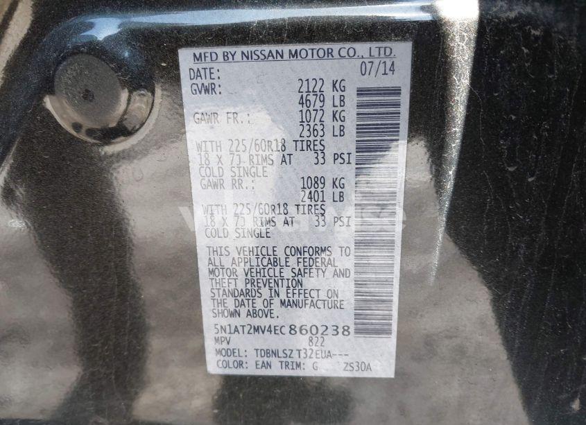 Photo 9 of 2014 Nissan Rogue SL (VIN 5N1AT2MV4EC860238)