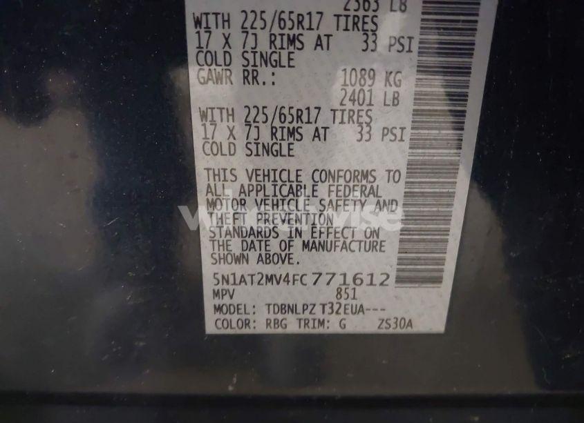 Photo 9 of 2015 Nissan Rogue S (VIN 5N1AT2MV4FC771612)