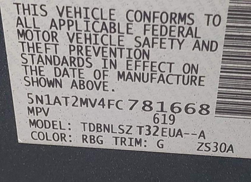 Photo 9 of 2015 Nissan Rogue SL (VIN 5N1AT2MV4FC781668)