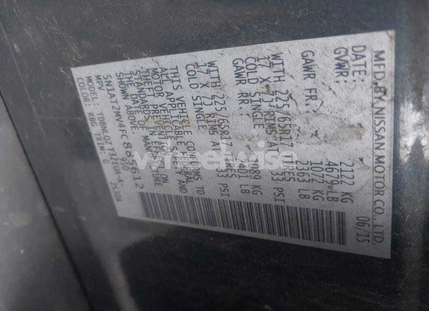 Photo 9 of 2015 Nissan Rogue SV (VIN 5N1AT2MV4FC885612)