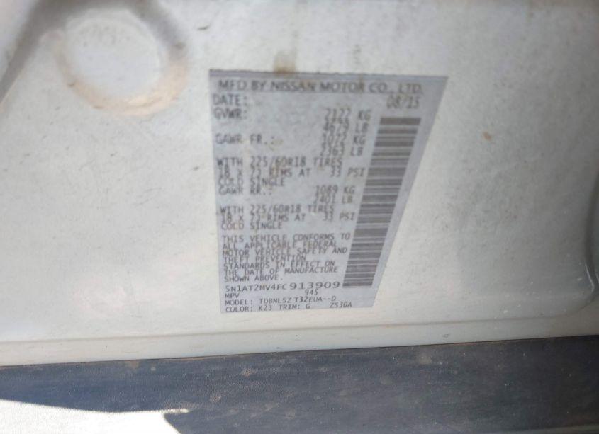 Photo 9 of 2015 Nissan Rogue SL (VIN 5N1AT2MV4FC913909)