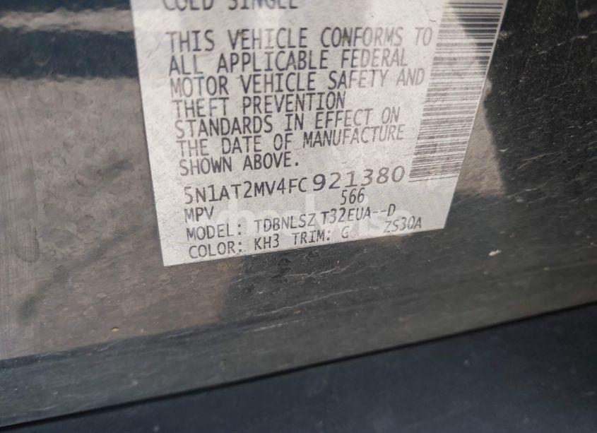 Photo 9 of 2015 Nissan Rogue SL (VIN 5N1AT2MV4FC921380)