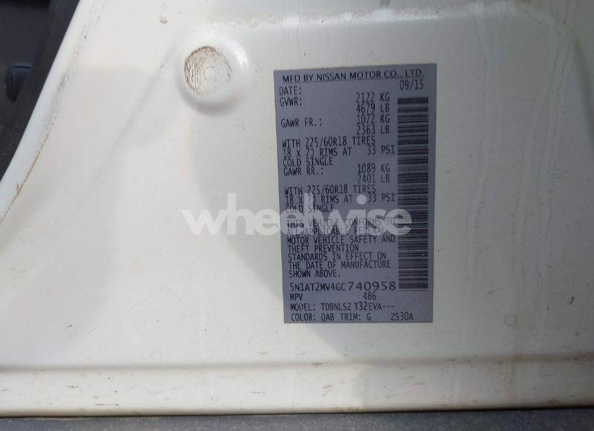 Photo 9 of 2016 Nissan Rogue SL (VIN 5N1AT2MV4GC740958)