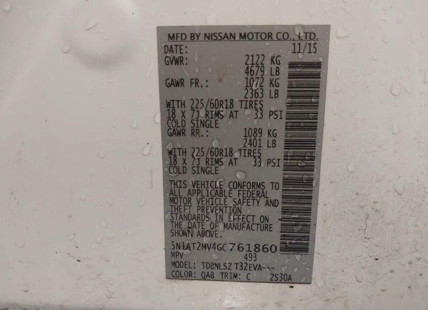 Photo 9 of 2016 Nissan Rogue SL (VIN 5N1AT2MV4GC761860)