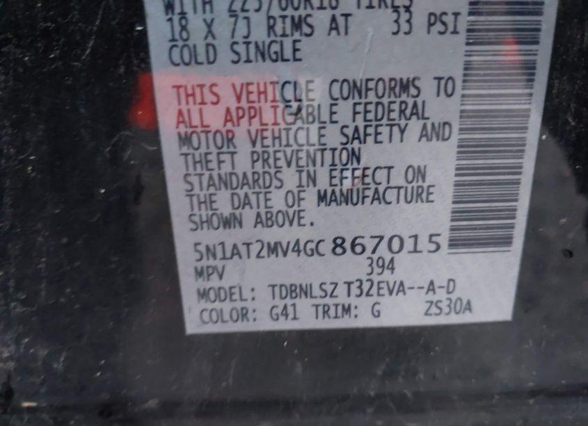 Photo 9 of 2016 Nissan Rogue SL (VIN 5N1AT2MV4GC867015)