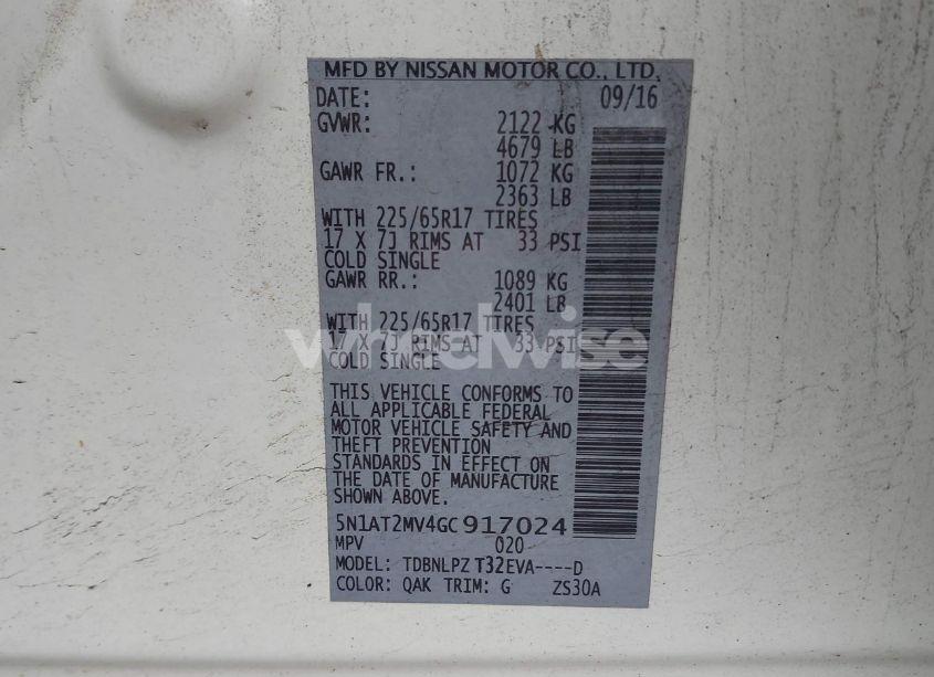 Photo 9 of 2016 Nissan Rogue S (VIN 5N1AT2MV4GC917024)