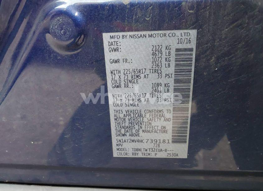 Photo 9 of 2017 Nissan Rogue SV (VIN 5N1AT2MV4HC739181)