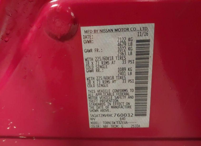 Photo 9 of 2017 Nissan Rogue SL (VIN 5N1AT2MV4HC760032)