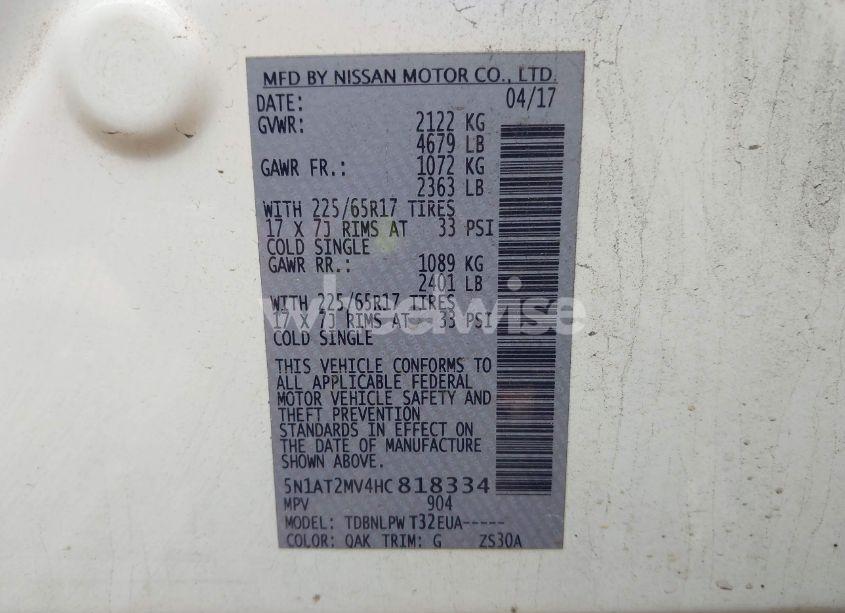 Photo 9 of 2017 Nissan Rogue S (VIN 5N1AT2MV4HC818334)