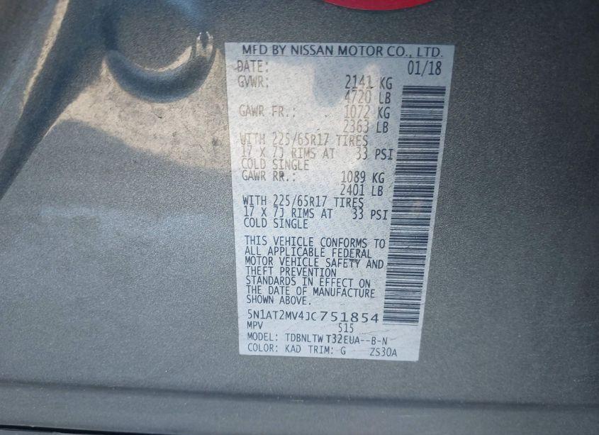 Photo 9 of 2018 Nissan Rogue SV (VIN 5N1AT2MV4JC751854)