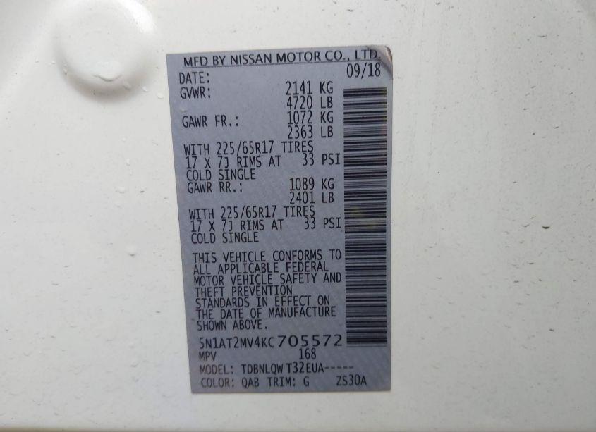 Photo 9 of 2019 Nissan Rogue SV (VIN 5N1AT2MV4KC705572)