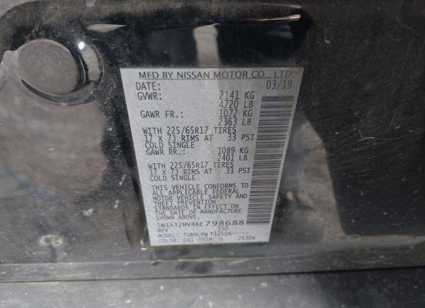 Photo 9 of 2019 Nissan Rogue S (VIN 5N1AT2MV4KC798688)