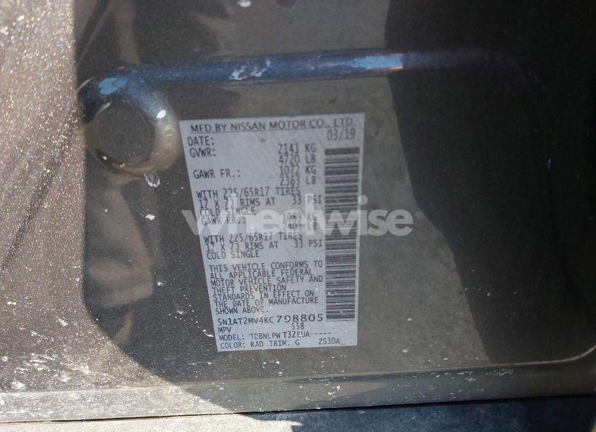 Photo 9 of 2019 Nissan Rogue S (VIN 5N1AT2MV4KC798805)