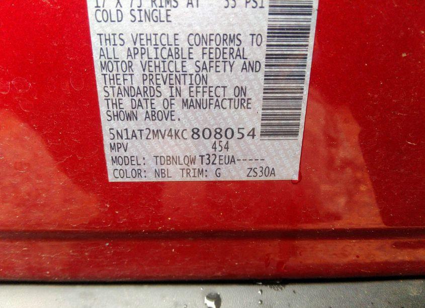 Photo 9 of 2019 Nissan Rogue SV (VIN 5N1AT2MV4KC808054)