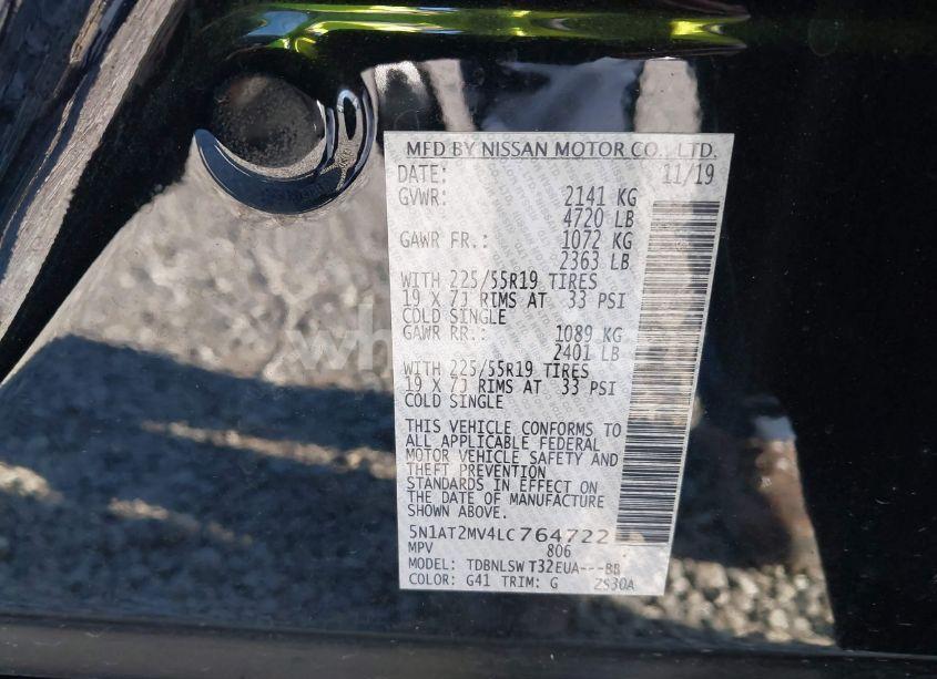 Photo 9 of 2020 Nissan Rogue SL INTELLIGENT AWD (VIN 5N1AT2MV4LC764722)