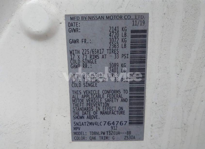 Photo 8 of 2020 Nissan Rogue S INTELLIGENT AWD (VIN 5N1AT2MV4LC764767)