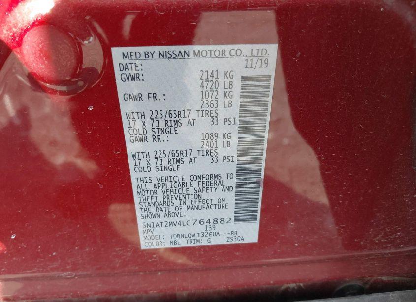 Photo 9 of 2020 Nissan Rogue SV INTELLIGENT AWD (VIN 5N1AT2MV4LC764882)