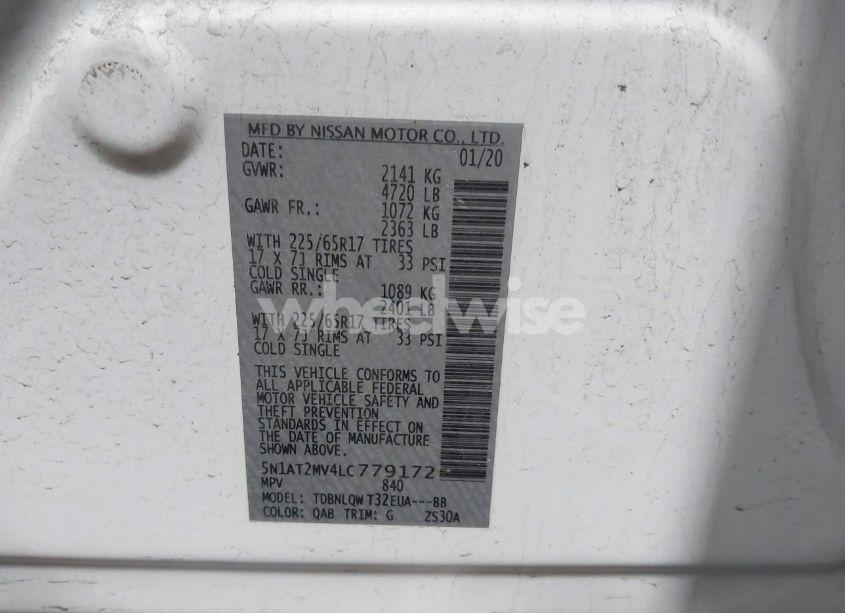 Photo 9 of 2020 Nissan Rogue SV INTELLIGENT AWD (VIN 5N1AT2MV4LC779172)