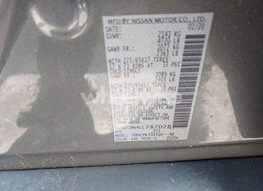 Photo 9 of 2020 Nissan Rogue S INTELLIGENT AWD (VIN 5N1AT2MV4LC787028)