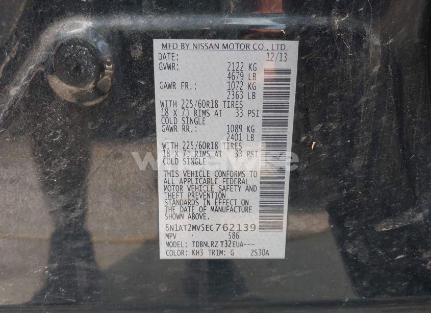 Photo 9 of 2014 Nissan Rogue SL (VIN 5N1AT2MV5EC762139)