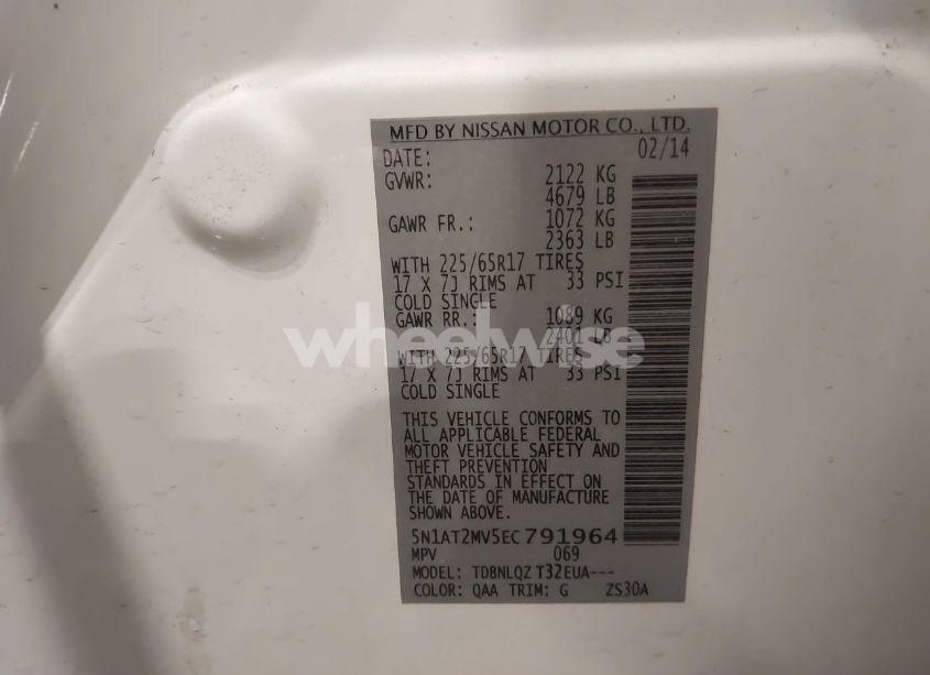 Photo 9 of 2014 Nissan Rogue SV (VIN 5N1AT2MV5EC791964)