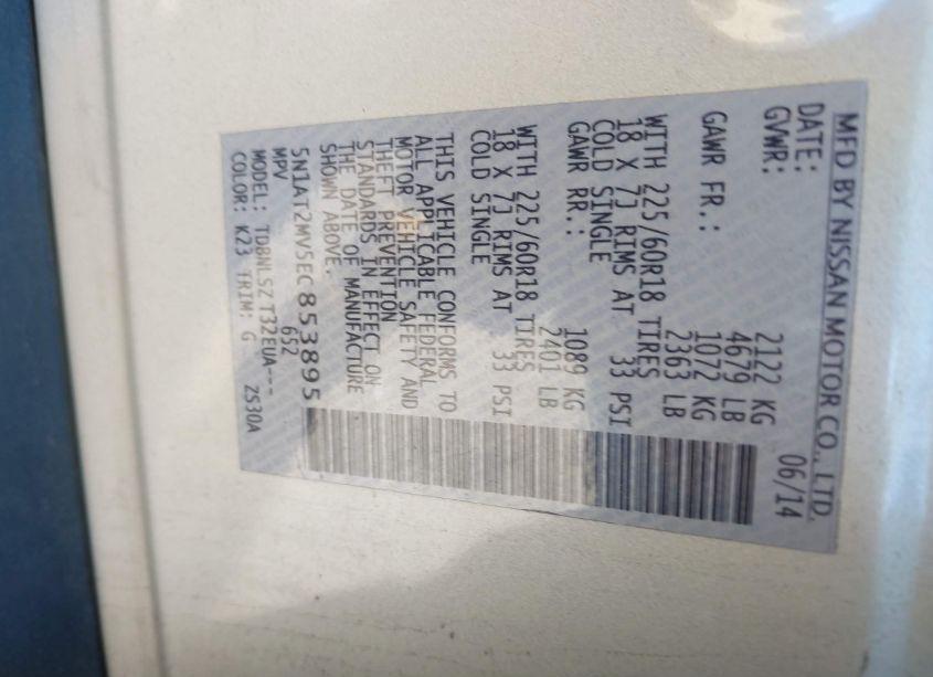 Photo 9 of 2014 Nissan Rogue SL (VIN 5N1AT2MV5EC853895)