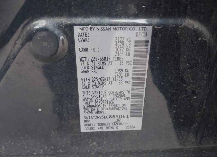 Photo 9 of 2014 Nissan Rogue S (VIN 5N1AT2MV5EC865061)