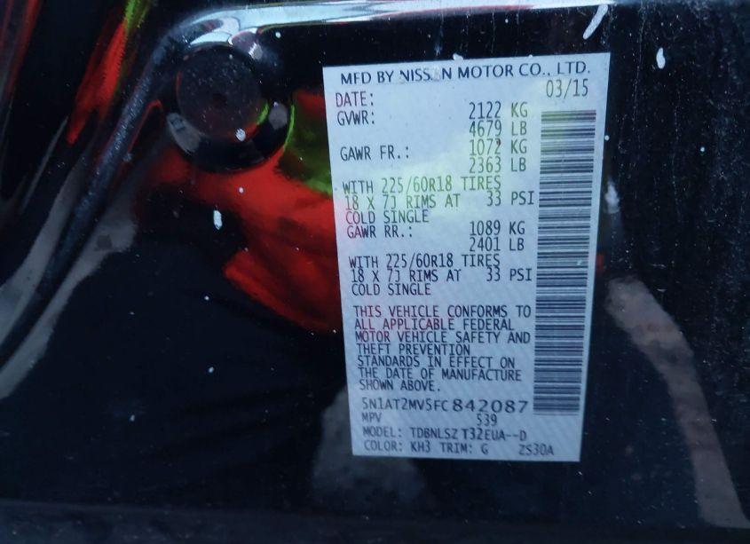 Photo 9 of 2015 Nissan Rogue SL (VIN 5N1AT2MV5FC842087)