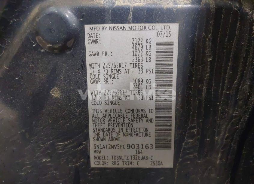 Photo 9 of 2015 Nissan Rogue SV (VIN 5N1AT2MV5FC903163)