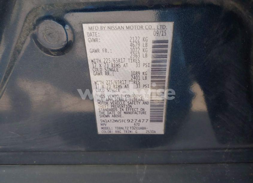 Photo 9 of 2015 Nissan Rogue SV (VIN 5N1AT2MV5FC927477)