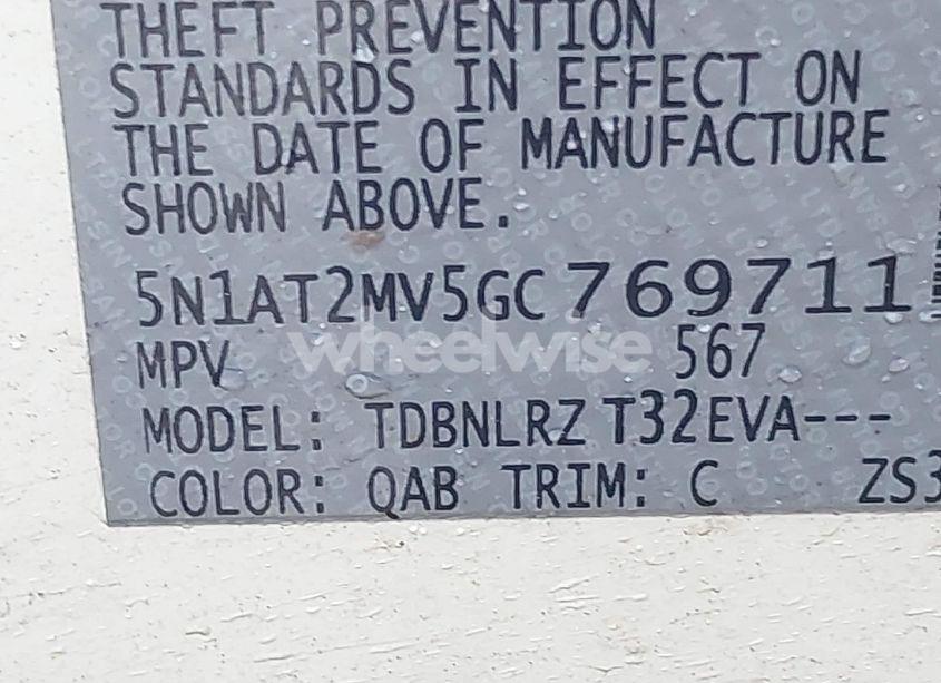 Photo 9 of 2016 Nissan Rogue SL (VIN 5N1AT2MV5GC769711)