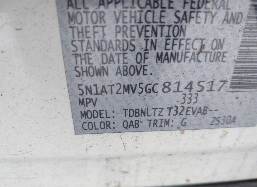 Photo 9 of 2016 Nissan Rogue SV (VIN 5N1AT2MV5GC814517)