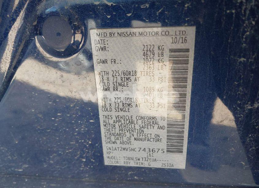 Photo 9 of 2017 Nissan Rogue SL (VIN 5N1AT2MV5HC743675)