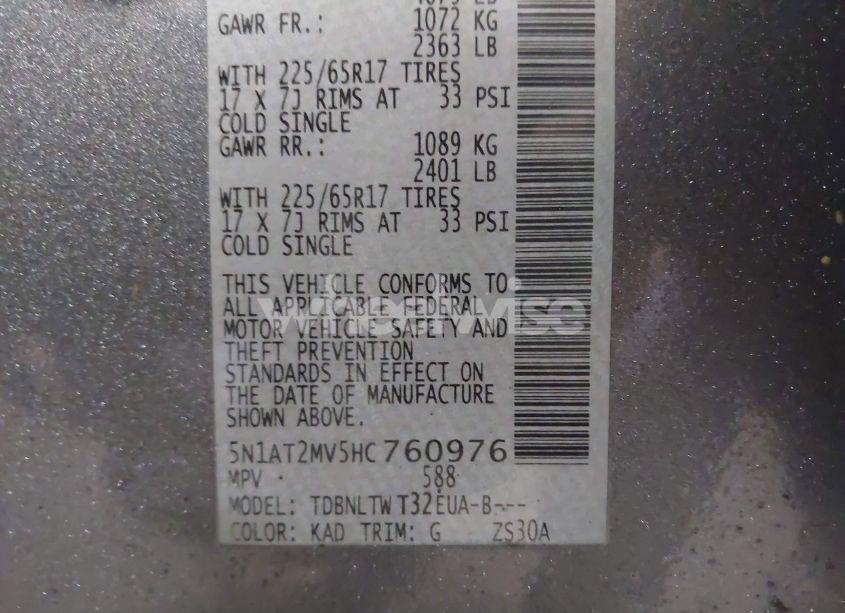 Photo 9 of 2017 Nissan Rogue SV (VIN 5N1AT2MV5HC760976)