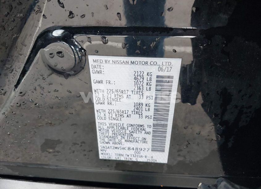 Photo 9 of 2017 Nissan Rogue SV (VIN 5N1AT2MV5HC848927)