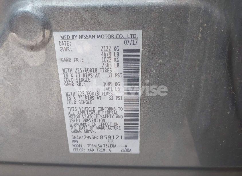 Photo 9 of 2017 Nissan Rogue SL (VIN 5N1AT2MV5HC859121)