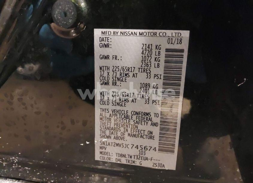 Photo 9 of 2018 Nissan Rogue SV (VIN 5N1AT2MV5JC745674)