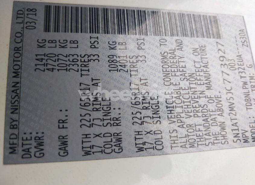 Photo 9 of 2018 Nissan Rogue S (VIN 5N1AT2MV5JC773927)