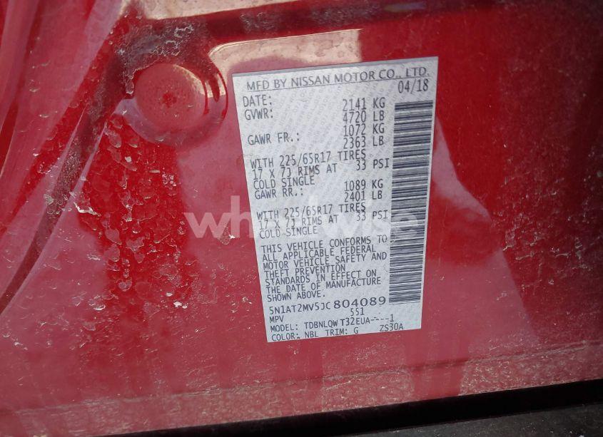 Photo 9 of 2018 Nissan Rogue SV (VIN 5N1AT2MV5JC804089)