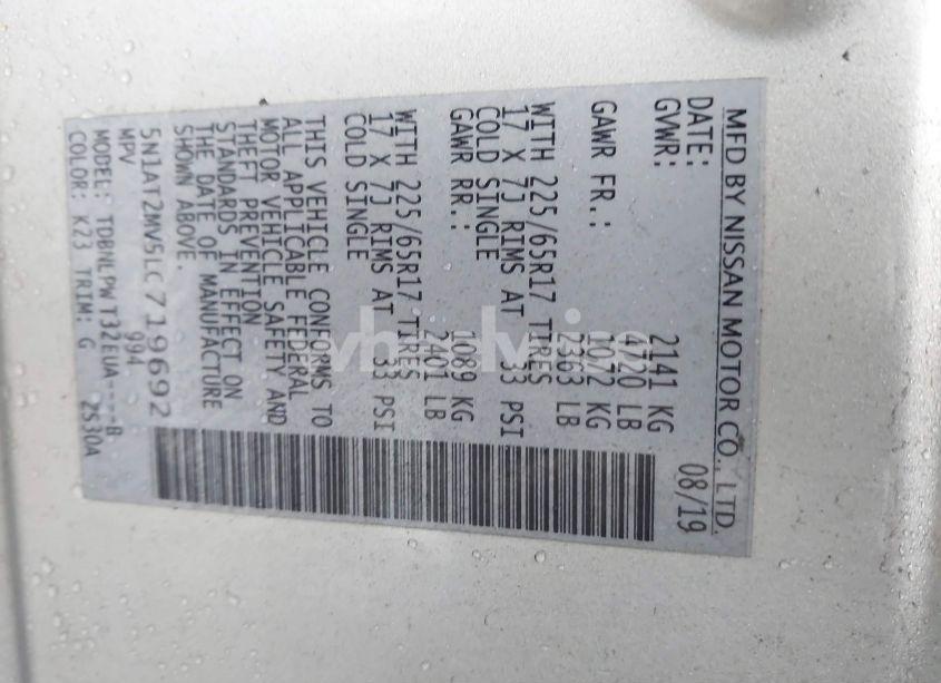 Photo 9 of 2020 Nissan Rogue S INTELLIGENT AWD (VIN 5N1AT2MV5LC719692)