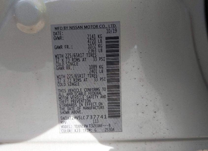 Photo 9 of 2020 Nissan Rogue S INTELLIGENT AWD (VIN 5N1AT2MV5LC737741)