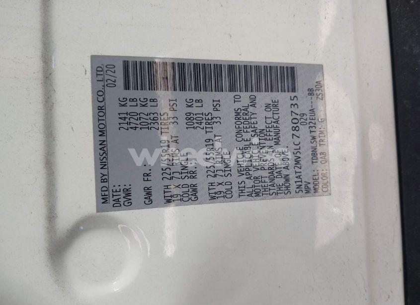 Photo 9 of 2020 Nissan Rogue SL INTELLIGENT AWD (VIN 5N1AT2MV5LC780735)