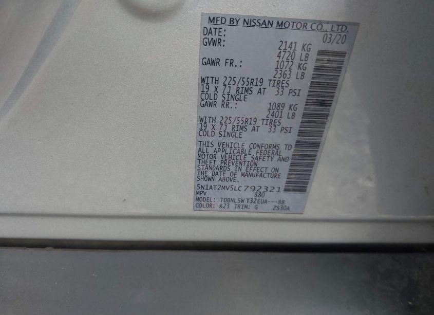 Photo 9 of 2020 Nissan Rogue SL INTELLIGENT AWD (VIN 5N1AT2MV5LC792321)