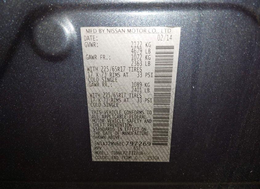 Photo 9 of 2014 Nissan Rogue S (VIN 5N1AT2MV6EC797269)